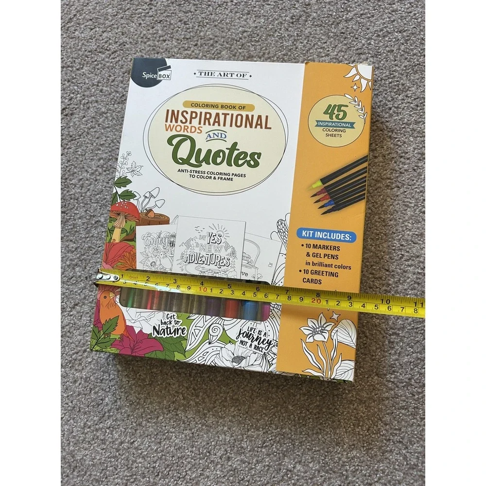 Spice Box Coloring Book Kit Unisex OS Multi New Inspirational Words and‎ Quotes